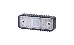 Obrysówka LED z odblaskiem LD 537, z gumową podkładką ryflowaną, biała, 12/24V