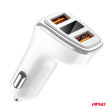 Ładowarka samochodowa 2x USB-A + woltomierz 3.1A AMIO-03887 - 3