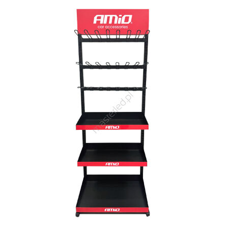 Ekspozytor z półkami i hakami AMIO-04803