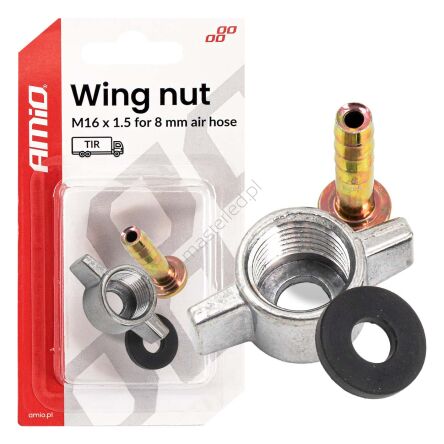 Nakrętka kompresora motylek M16 x 1.5 dla 8mm AMIO-04499
