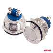 Przycisk chwilowy rozruchu płaski okrągły stalowy 19mm 5A 12/230V AMIO-04436 - 3