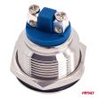 Przycisk chwilowy rozruchu płaski okrągły stalowy 19mm 5A 12/230V AMIO-04436 - 4