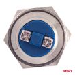 Przycisk chwilowy rozruchu płaski okrągły stalowy 19mm 5A 12/230V AMIO-04436 - 5