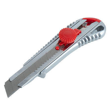 Nożyk uniwersalny aluminiowy z pokrętłem 100x18x0,5mm AMIO-04815