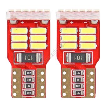 Żarówki LED CANBUS 18SMD 4014 T10e W5W White 12V AMIO-01286