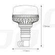 Lampa ostrzegawcza błyskowa kogut 36 LED flex R65 R10 12V 24V W03p AMIO-02293 - 5