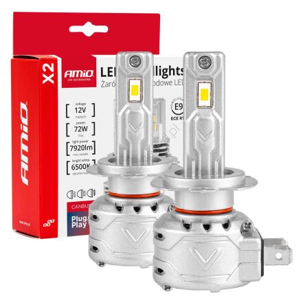 Żarówki samochodowe LED seria X2 H7 6500K Canbus AMIO-02973