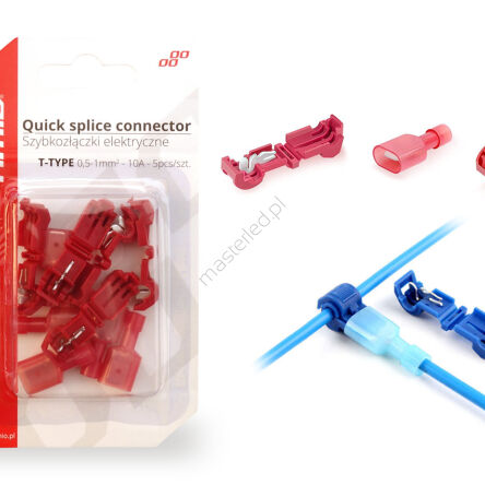 Szybkozłączki elektryczne Typ-T 0,5-1mm2 10A 5 szt. AMIO-02343