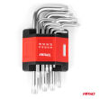 Klucze TORX krótkie CRV 9 szt. AMIO-01040 - 2