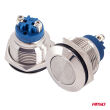 Włącznik płaski okrągły stalowy ON/OFF 19mm 5A 12/230V AMIO-04474 - 3