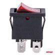 Włącznik kołyskowy z czerwonym podświetleniem 6A 250V AMIO-04439 - 2