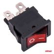 Włącznik kołyskowy z czerwonym podświetleniem 6A 250V AMIO-04439 - 3
