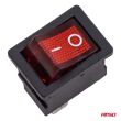 Włącznik kołyskowy z czerwonym podświetleniem 6A 250V AMIO-04439 - 4