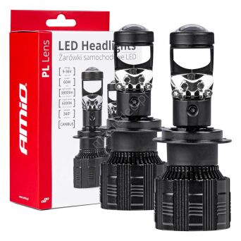 Żarówki samochodowe LED seria PL Lens H7 soczewka 6000K Canbus AMIO-03668