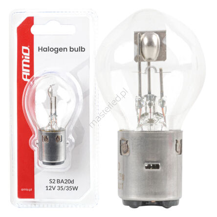 Żarówka halogenowa S2 12V 35/35W BA20d blister AMIO-04919