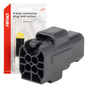 Złącze elektryczne wodoodporne zestaw 4 PIN 2.2mm AMIO-04348