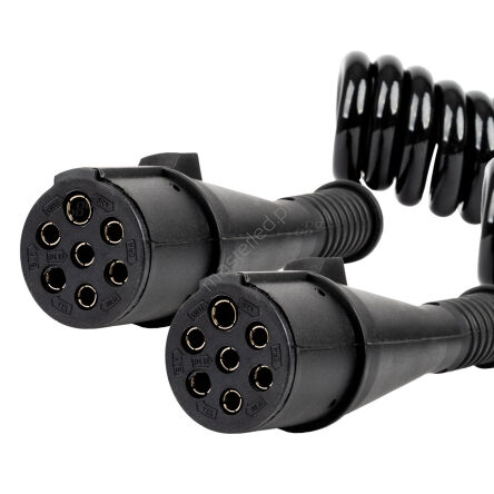 Przewód spiralny naczepy TIR 2x 7 PIN typ N 5m 24V AMIO-04380