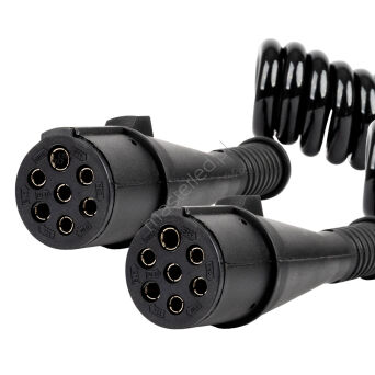 Przewód spiralny naczepy TIR 2x 7 PIN typ N 5m 24V AMIO-04380