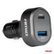 Szybka ładowarka samochodowa z woltomierzem 48W PD30W QC3.0 USB-A USB-C AMIO-04178 - 2