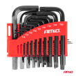 Klucze IMBUS HEX TORX CRV imbusy zestaw czarne 22 szt. AMIO-04297 - 2