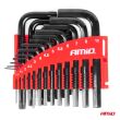 Klucze IMBUS HEX TORX CRV imbusy zestaw czarne 22 szt. AMIO-04297 - 3