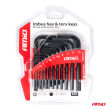 Klucze IMBUS HEX TORX CRV imbusy zestaw czarne 22 szt. AMIO-04297 - 5