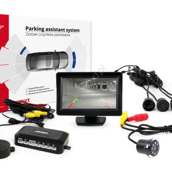 Zestaw czujników parkowania TFT01 4,3" z kamerą HD-307-IR 4 sensory czarne