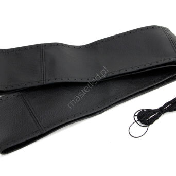 Pokrowiec sznurowany skórzany na kierownicę samochodową L 41-43cm AMIO-01762
