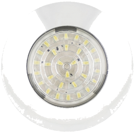 Okrągła lampa wewnętrzna 24 LED, wodoszczelna, chromowana, 12V