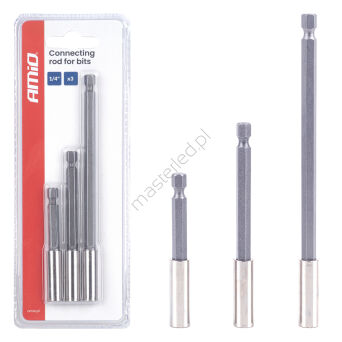Zestaw uchwytów do bitów 3el. 1/4" AMIO-04934