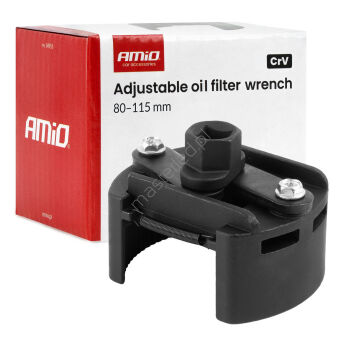 Klucz do filtra oleju nastawny 80–115 mm CrV AMIO-04955