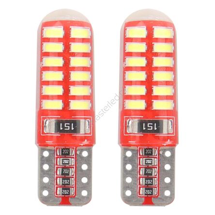 Żarówki LED CANBUS 24SMD 3014 T10e W5W SILCA White 12V AMIO-01444