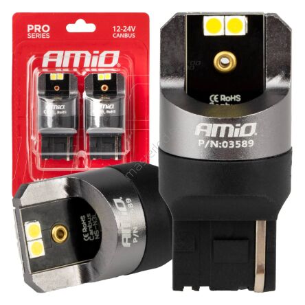 Żarówki LED CANBUS PRO series 7440 W21W 4x3030 SMD White 12V 24V AMIO-03589