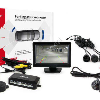 Zestaw czujników parkowania TFT01 4,3" z kamerą HD-305 LED 4 sensory czarne