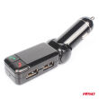 Transmiter samochodowy FM składany 2×USB-A 12V 24V AMIO-04650 - 7