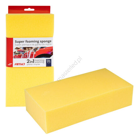 Gąbka do mycia auta samochodu miękka super piana AMIO-03842
