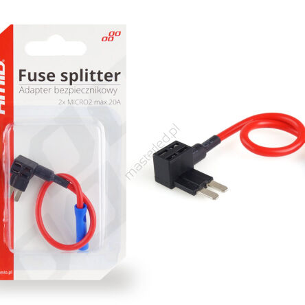 Adapter bezpiecznikowy dodatkowy bezpiecznik bajpas MICRO 2 20A AMIO-02335