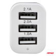 Ładowarka samochodowa 3x USB biała PCH-03 AMIO-01027 - 2
