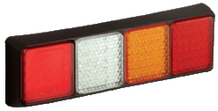 Lampa tylna 80BFWARME;   czteromodułowa lampa tylna, stop/pozycja/kierunkowskaz/cofania/przeciwmgielna  12/24V
