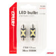 Żarówki LED CANBUS Festoon C5W 12SMD 2016 36mm White 12V 24V AMIO-04236 - 5