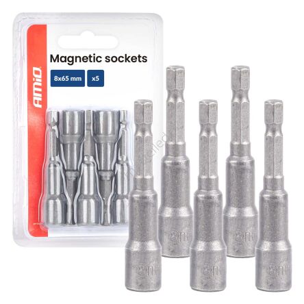 Zestaw nasadek magnetycznych 5el. 8×65mm AMIO-04938