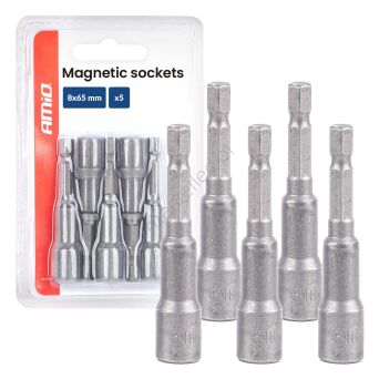 Zestaw nasadek magnetycznych 5el. 8×65mm AMIO-04938