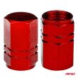 Aluminiowe nakrętki na wentyle kapturki czerwone 4 szt AMIO-02238 - 3