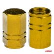 Aluminiowe nakrętki na wentyle kapturki żółte 4 szt AMIO-03633 - 3