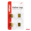 Aluminiowe nakrętki na wentyle kapturki żółte 4 szt AMIO-03633 - 4
