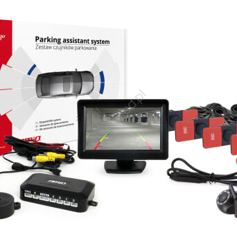 Zestaw czujników parkowania TFT01 4,3" z kamerą HD-305 LED 4 sensory czarne wewnętrzne