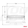 Lampa ostrzegawcza błyskowa kogut 24 LED W25M 12V 24V AMIO-03340 - 7