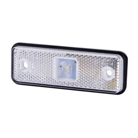 Obrysówka LED z odblaskiem LD 525, z gumową podkładką, biała, 12/24V