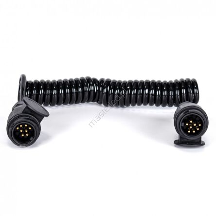 Spiral cable with 13-pin plugs 12V 3m 8-core E1383