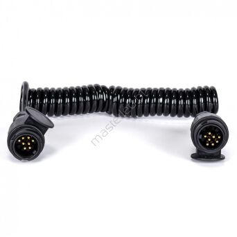 Spiral cable with 13-pin plugs 12V 3m 8-core E1383